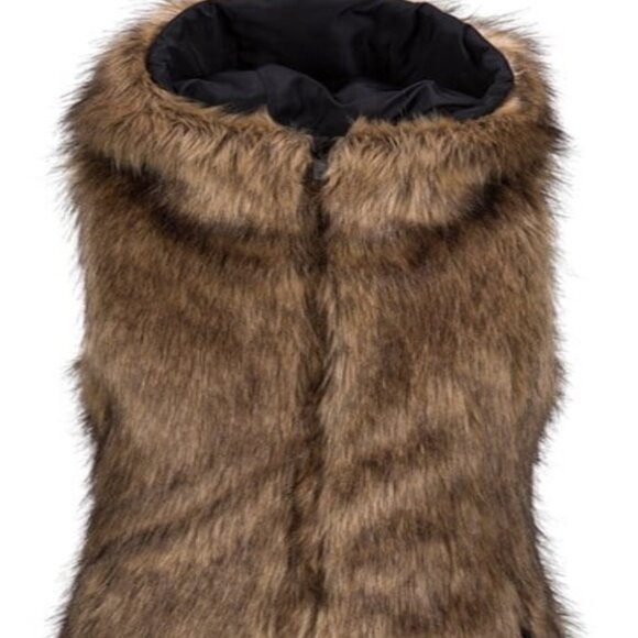 womens volcom snow faux fur hooded vest small NWT - Picture 2 of 10